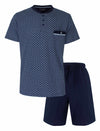 Paul Hopkins Heren Shortama - Pyjama Set - Polohals - Donker Blauw