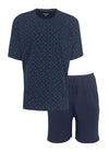 Paul Hopkins Heren Shortama - Pyjama Set - Donker Blauw/Groen