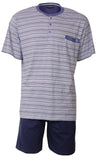 Paul Hopkins Heren Shortama - Pyjama Set -Meerkleurig  Gestreept - Blauw