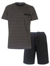 Paul Hopkins Heren Shortama - Polo Sluiting - Pyjama Set - Grijs