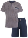 Paul Hopkins Heren Shortama - Pyjama Set - 100% Katoen - Khaki