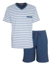 Paul Hopkins Heren Shortama - Pyjama Set - V-Hals - Licht Blauw