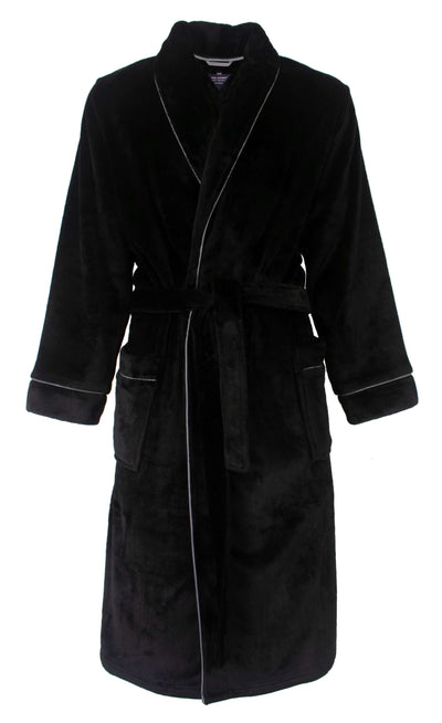 Paul Hopkins Heren Fleece Badjas - Ochtendjas - Zwart