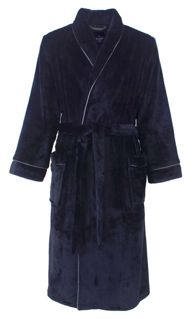 Paul Hopkins Heren Fleece Badjas- Ochtendjas - Donker Blauw
