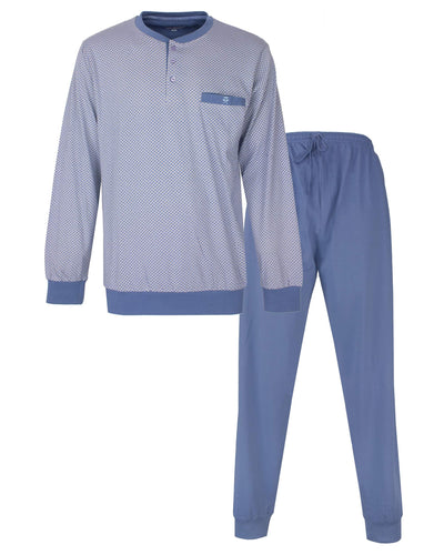 Paul Hopkins Heren Pyjama - Polosluiting - Licht Blauw