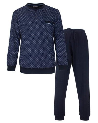 Paul Hopkins Heren Pyjama - Polosluiting - Donker Blauw