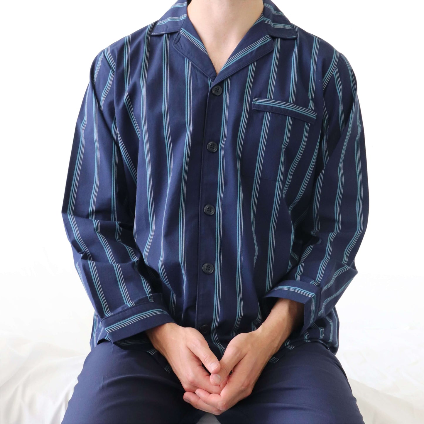 Paul Hopkins Heren Pyjama - Geweven - Lange Mouwen - Donker Blauw - afbeelding 6