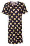 Temptation Dames Bigshirt - Nachthemd - Geel-Blauw