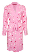 Tenderness Dames Badjas - 100% Katoen - Hartjes - Roze