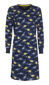 Tenderness Dames Nachthemd - Bloemen Dessin - Donker Blauw