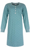 Tenderness Dames Nachthemd - Fleece - Bolletjes - Groen