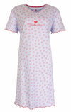 Tenderness Dames Nachthemd - Hartjes - Katoen - Licht Blauw