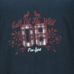 Blauw dames nachthemd met lange mouwen en V-rode print van een geruit raam en bloemen op de borst.