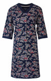 Tenderness Dames Nachthemd - Katoen - 3/4 Mouwen - Blauw