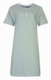 Tenderness Dames Nachthemd - Katoen - Korte Mouwen - Groen