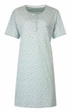 Tenderness Dames Nachthemd - Korte Mouwen - Bloemen - Groen
