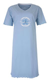 Tenderness Dames Nachthemd - Katoen - Nachtkleding - Licht Blauw