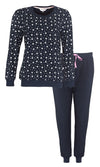 Tenderness Dames Pyjama - Badstof - Sterren - Blauw