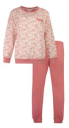 Tenderness Dames Pyjama - Fleece - Ronde Hals - Roze