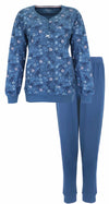 Tenderness Dames Pyjama - Katoen - Polo Sluiting - Blauw