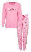 Tenderness Dames Pyjama - Katoen - Hartjes - Zacht Roze