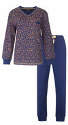 Tenderness Dames Pyjama - Lange Mouwen - V Hals - Blauw