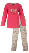 Tenderness Dames Pyjama - Botanisch Patroon - Katoen - Rood
