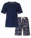 Tenderness Dames Shortama - Korte Mouwen - Navy Blauw