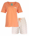 Tenderness Dames Shortama - Pyjama Set - Oranje
