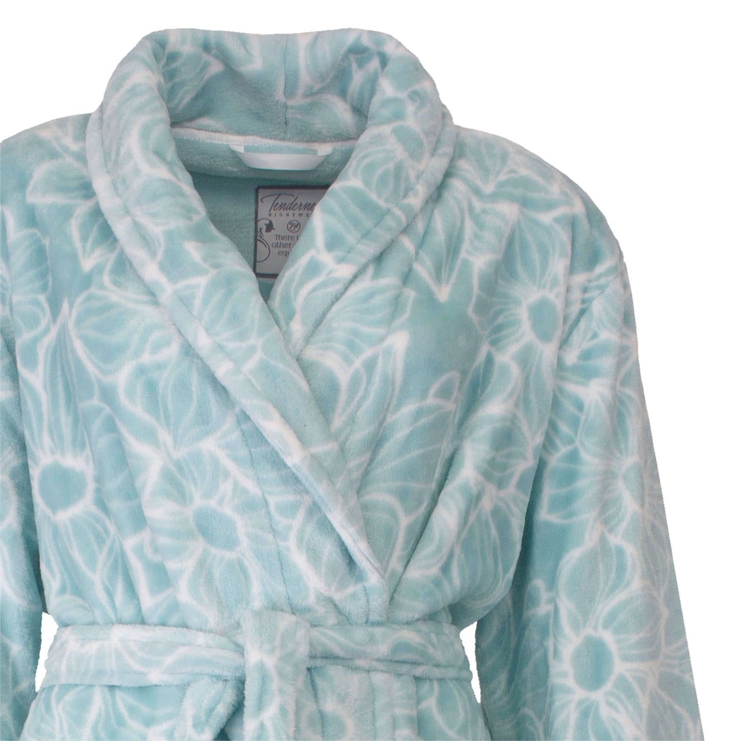 Tenderness dames Fleece Badjas - Ochtendjas - Aqua - detail