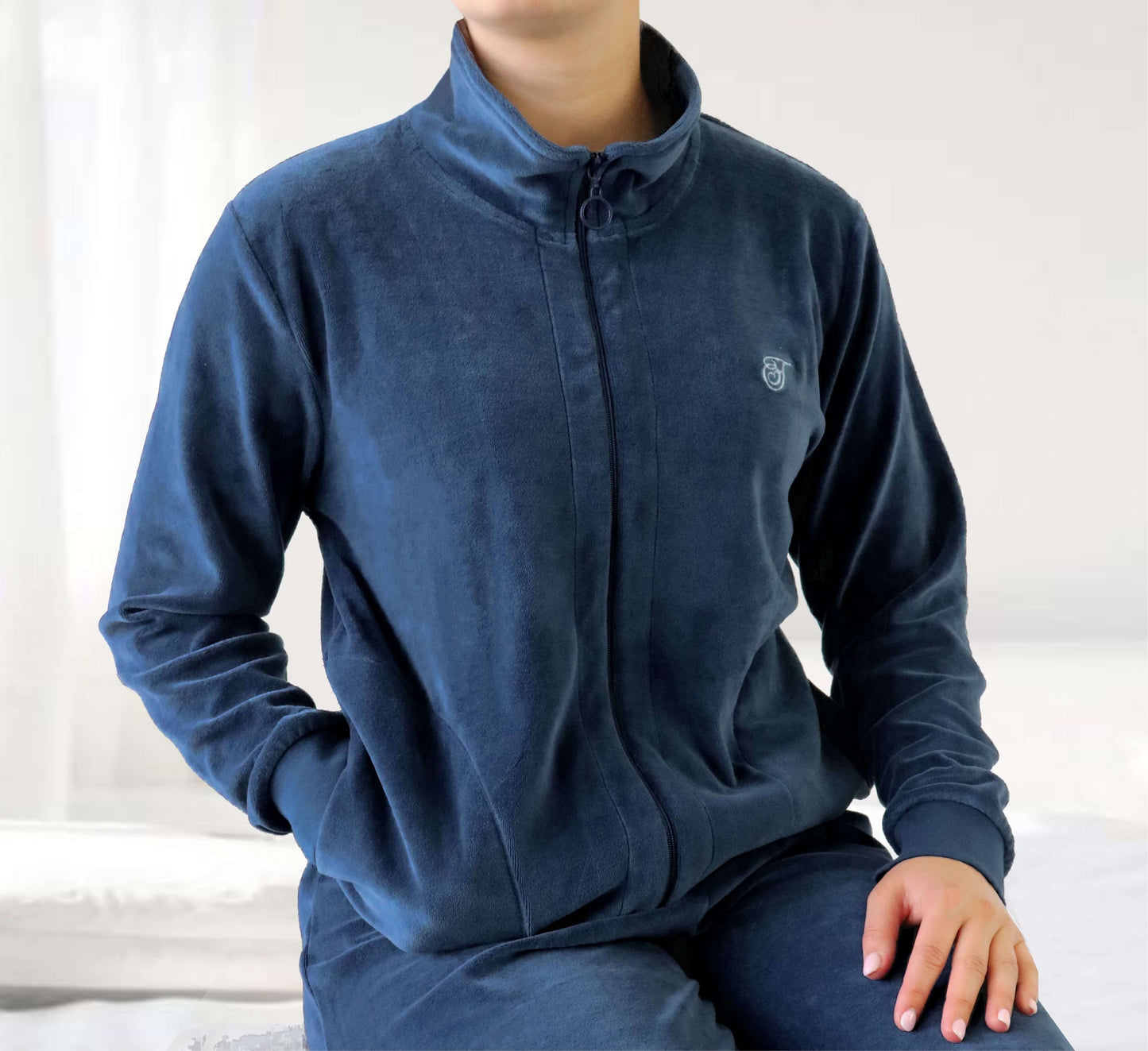 Tenderness dames Huispak - Velours - Lange Mouwen - Blauw - afbeelding 6