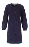 Tenderness dames Fleece Nachthemd - Lange Mouwen - Donker Blauw
