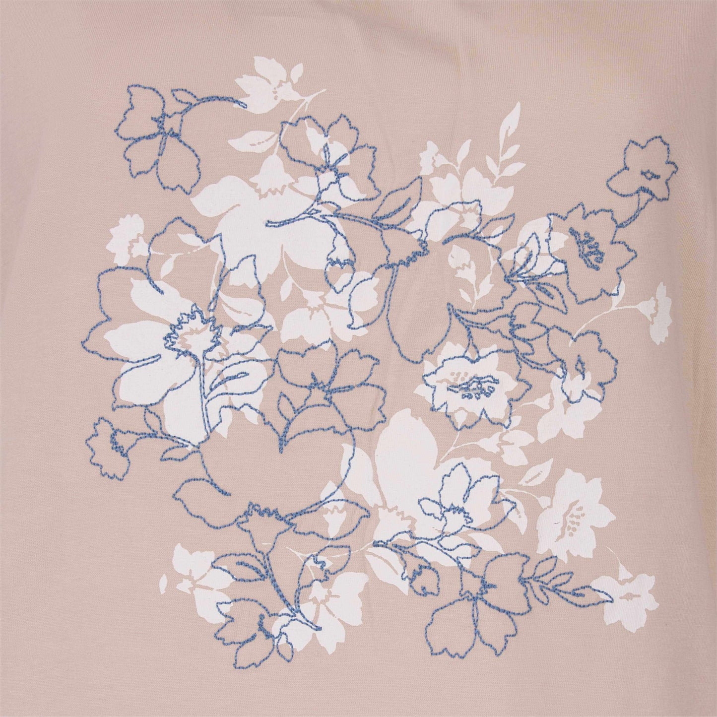 Tenderness dames Nachthemd - Katoen - Bloemen Print - lange Mouwen - Beige - afbeelding 4