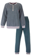 Tenderness dames Pyjama - Badstof - Lange Mouwen - Petrol Groen