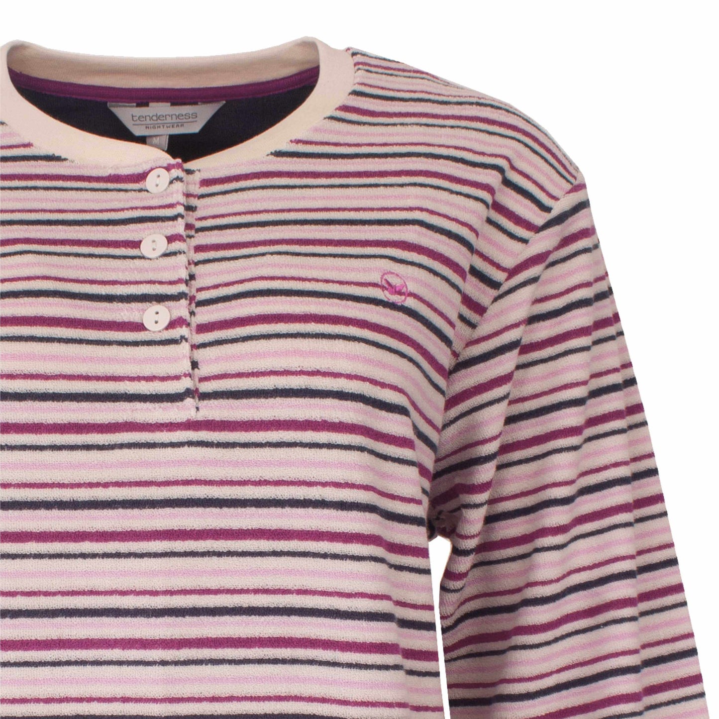 Tenderness dames Badstof Pyjama - Lange Mouwen- Beige - afbeelding 4