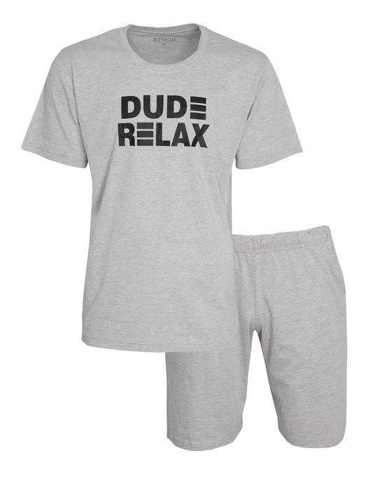 Aprox Heren Shortama -Pyjama Set  - Grijs Melange