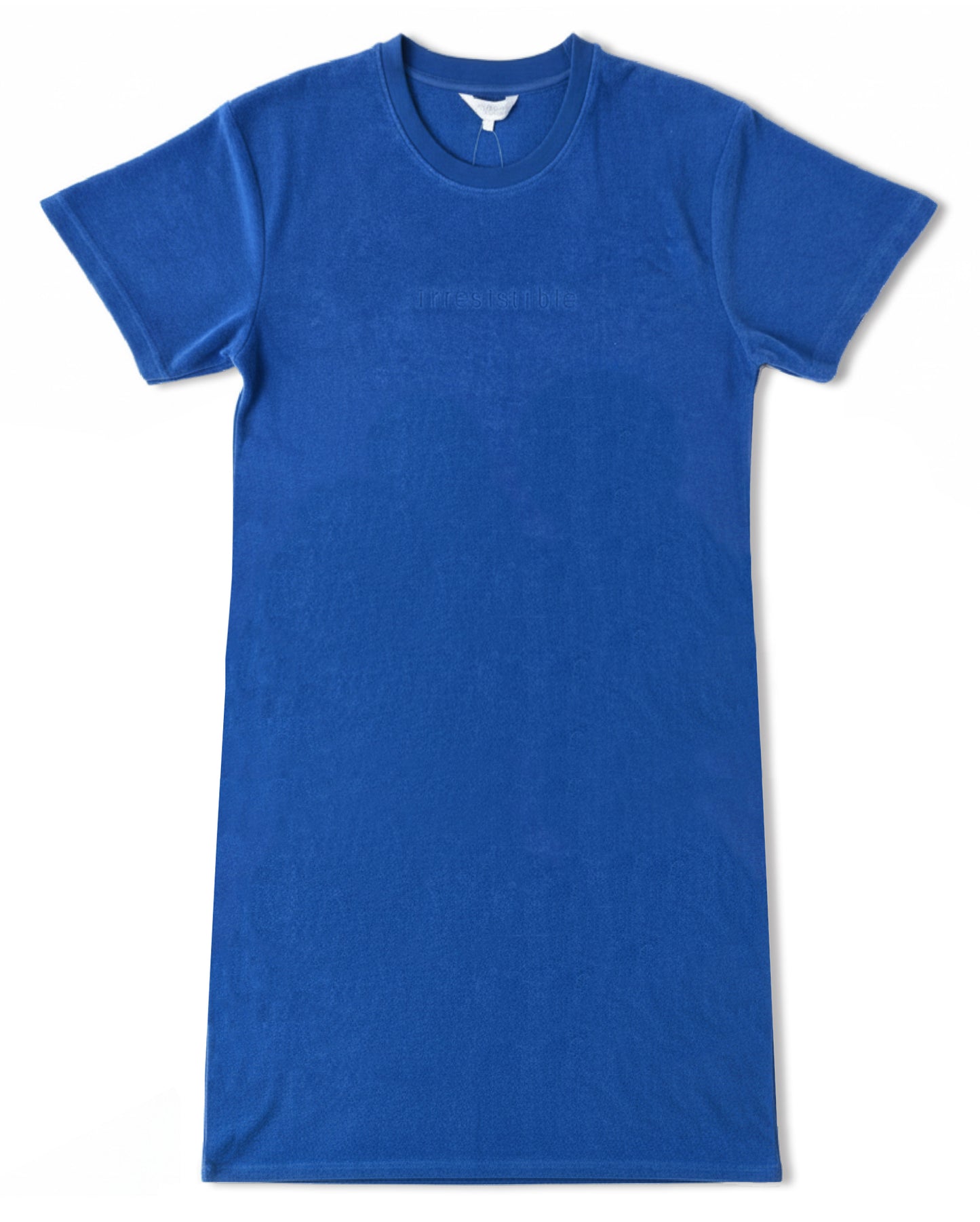 Irresistible Dames Nachthemd - Badstof - korte Mouwen -  Blauw