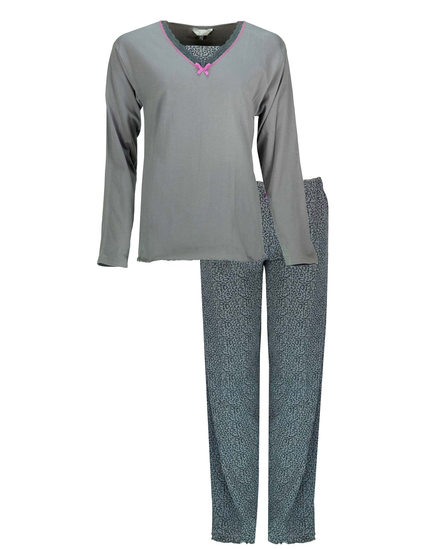 Irresistible Dames Pyjama - Lange Mouwen - V Hals -  Khaki Groen