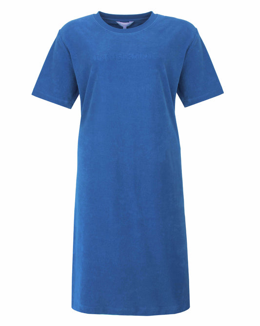 Irresistible Dames Nachthemd - Badstof - korte Mouwen -  Blauw