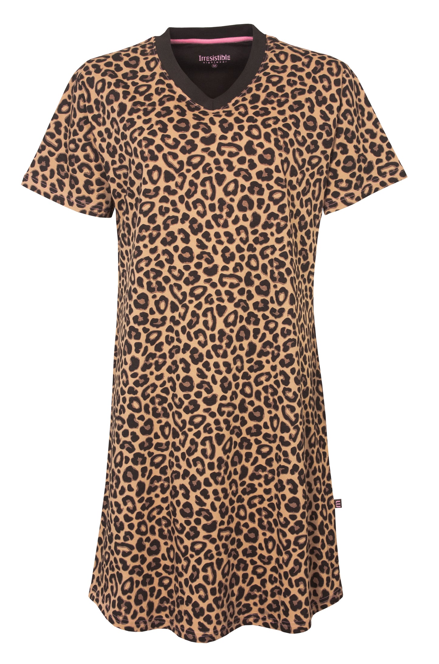 Irresistible Dames Nachthemd - Korte Mouwen - Tijger print-  Bruin