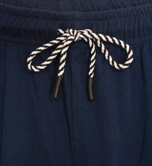 MEQ Heren Pyjama - 100% Katoen - Polo Sluiting - Donkerblauw