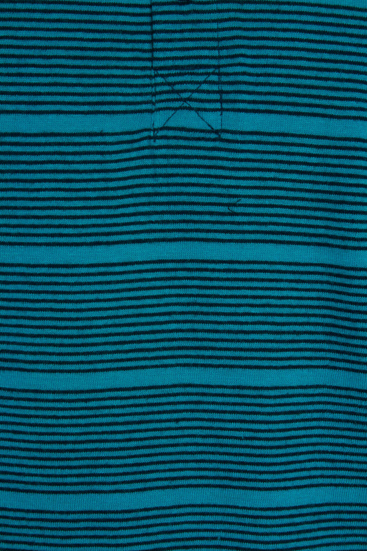 MEQ Heren Pyjama - 100% Katoen - Polo Sluiting - Aqua Blauw