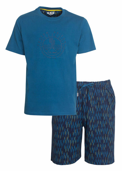 MEQ Heren Shortama - 100% Katoen - Blauw