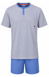 MEQ Heren Shortama- Shortama Set -100% Katoen - Licht Blauw