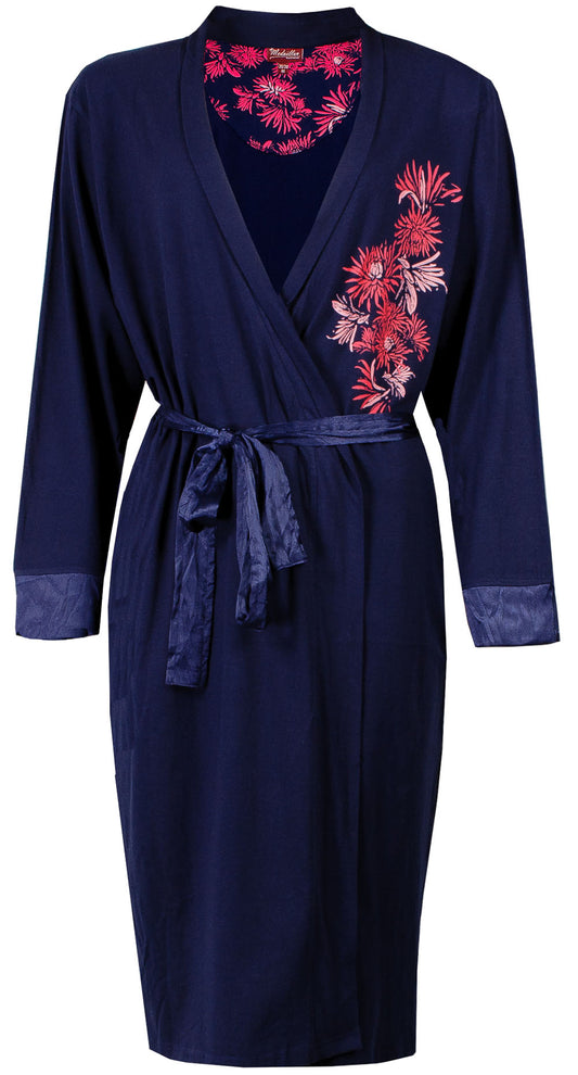 Medaillon Dames Badjas  - 100% Katoen - Navy