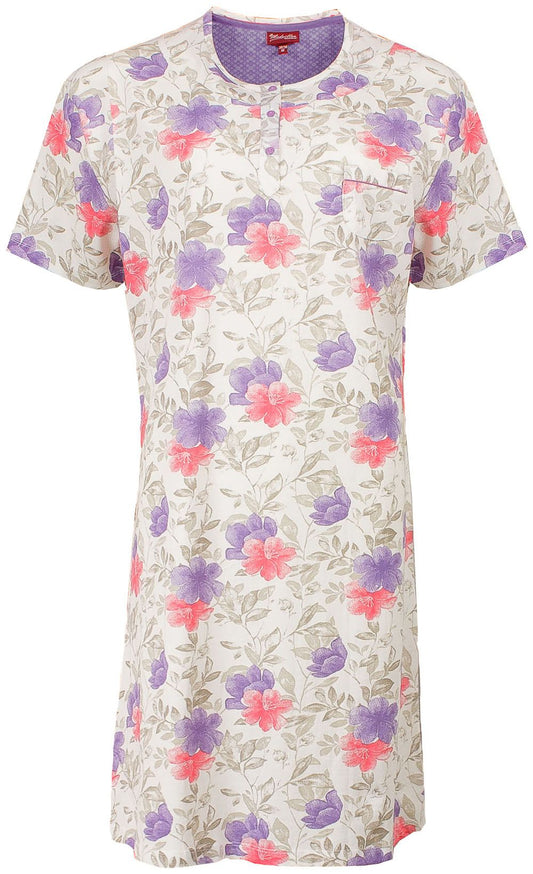 Medaillon Dames Nachthemd - Katoen - Bloemenprint