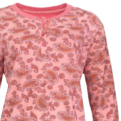 Medaillon Dames Pyjama Set - Paisley print - Katoen - Roze