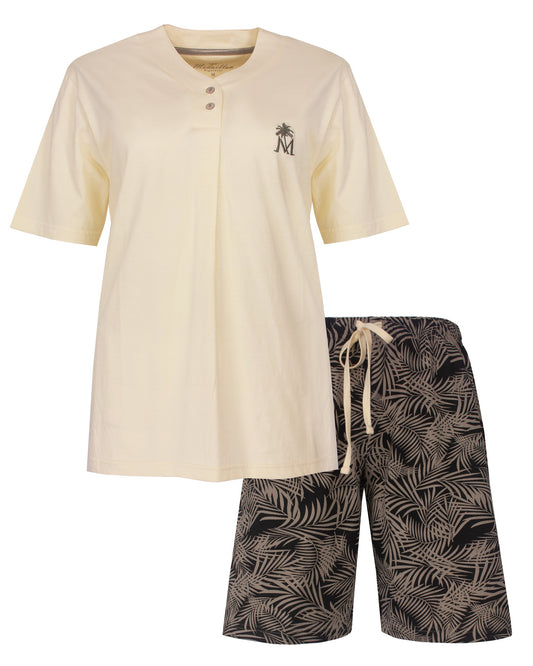 Medaillon Dames Shortama - Korte Mouwen -  Lichtgeel