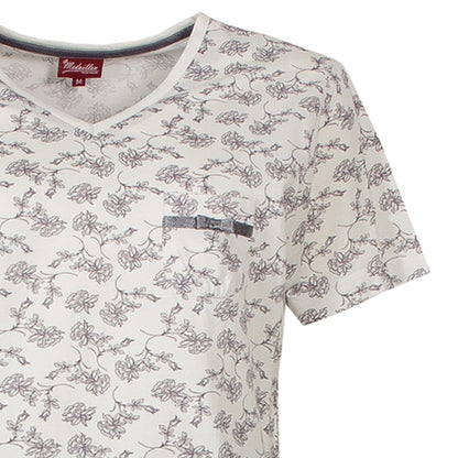 Medaillon Dames Pyjama - Katoen - V Hals - Grijs