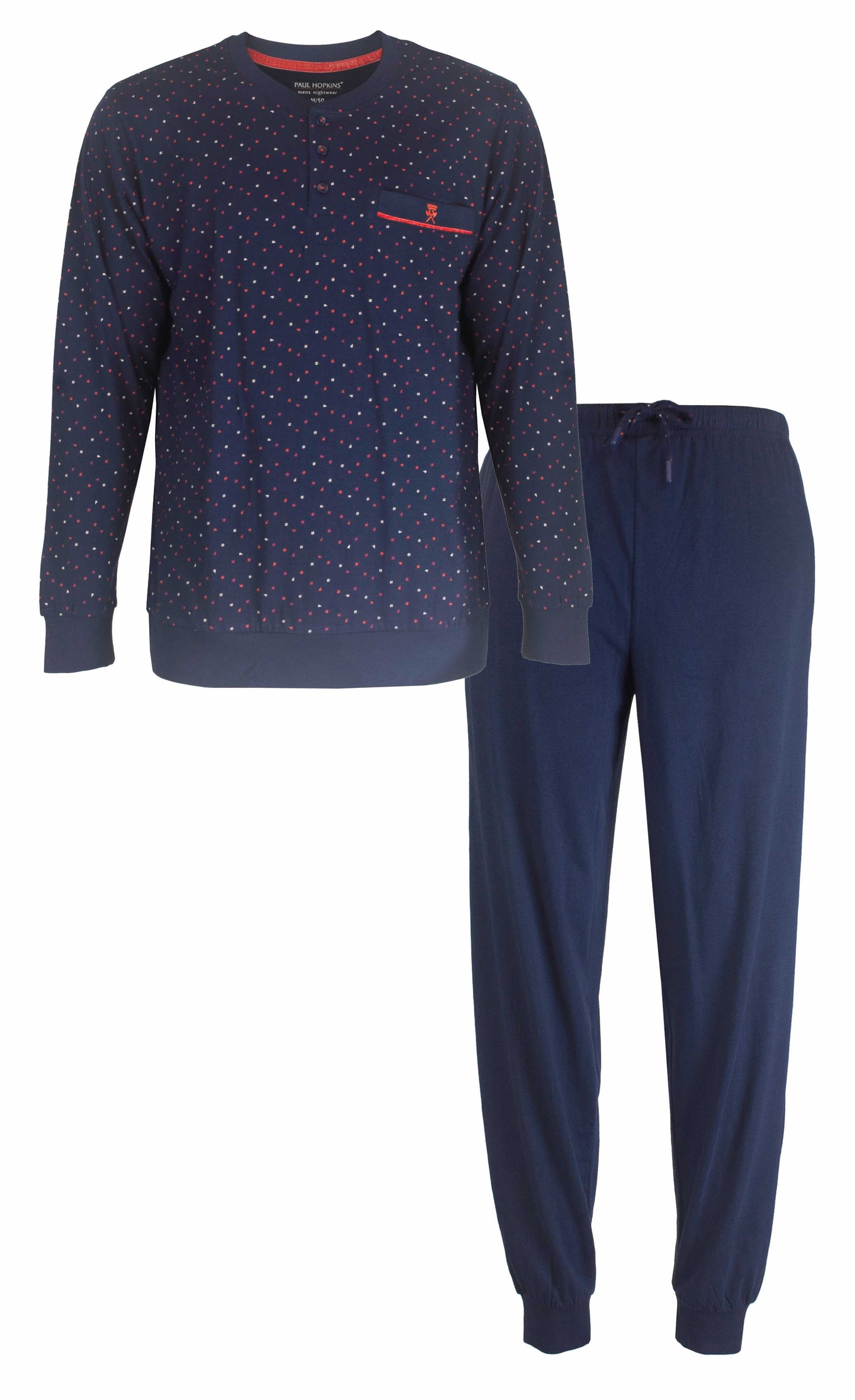 Paul Hopkins Heren Pyjama - 100% Katoen - Donker Blauw